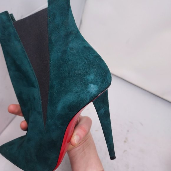 Christian Louboutin Green Astribooty Suede Heel Boot - Picture 9 of 10